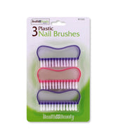 3PC PLASTIC NAIL BRUSHES